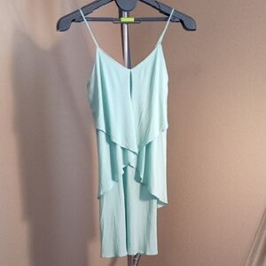 Greylin Green Asymmetrical Ruffled Silk Sundress Size Small